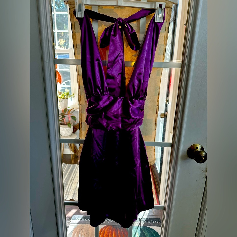 Purple halter dress